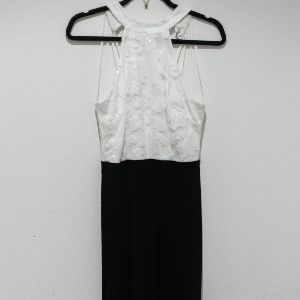 White and Black Sexy Prom Dress